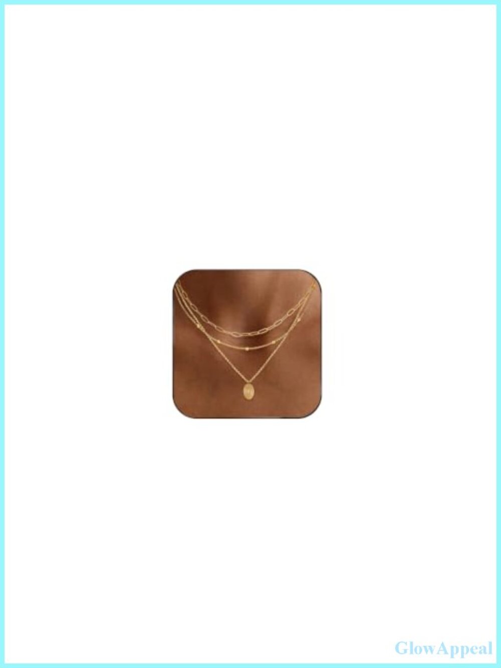 14K Gold Plated Layered Necklace Set Dainty Sun Pendant Stack Adjustable